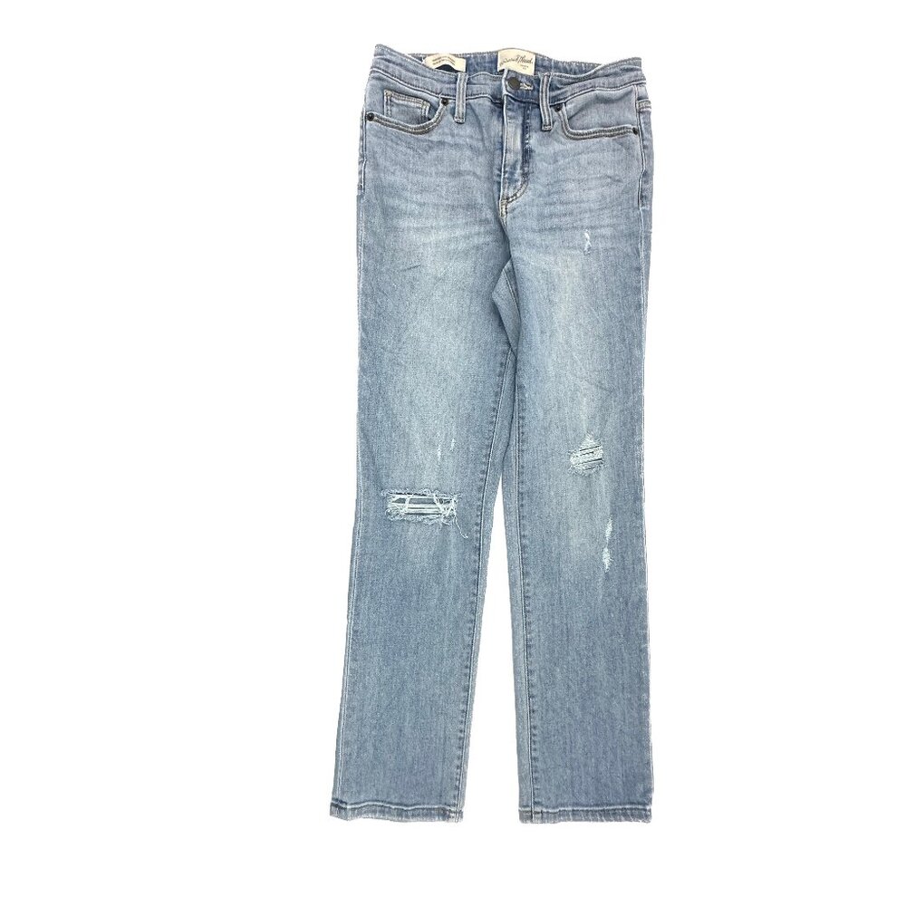 Universal Thread High Rise Slim Straight Distressed Women's size 0 Blue Jeans